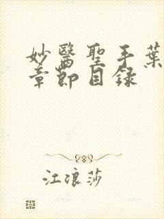 妙医圣手叶皓轩章节目录