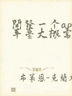 开发一个app平台大概需要多少钱