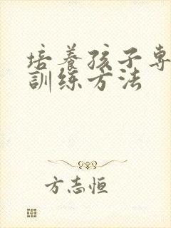 培养孩子专注力训练方法