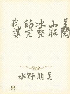 我的冰山美女老婆完整版阅读