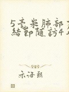 5毫米肺部有了结节随访4年封面