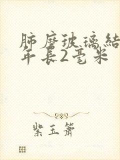 肺磨玻璃结节3年长2毫米