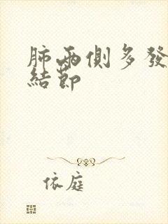 肺两侧多发微小结节封面