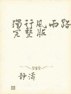 独行风雨路原唱完整版封面