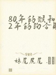 80年的猴和82年的狗合财吗