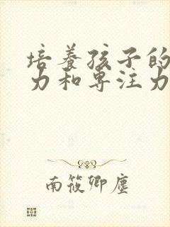 培养孩子的注意力和专注力的方法