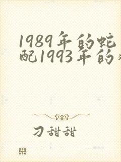 1989年的蛇配1993年的鸡