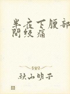 半夜下腹部正中间绞痛