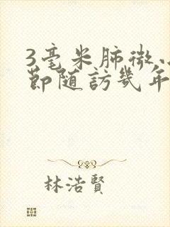 3毫米肺微小结节随访几年