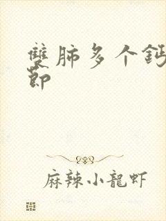 双肺多个钙化结节封面