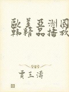 欧美亚洲国产日韩精品播放封面