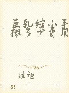 巨乳缩小手术大概多少费用