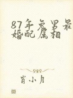 87年兔男最佳婚配属相