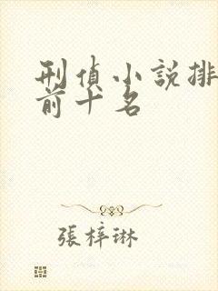 刑侦小说排行榜前十名封面