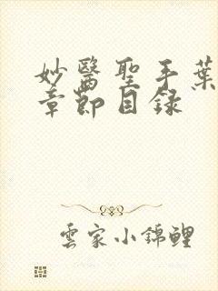 妙医圣手叶皓轩章节目录