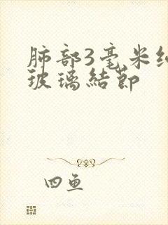 肺部3毫米纯磨玻璃结节