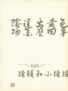 阴道出黄色分泌物怎么回事封面