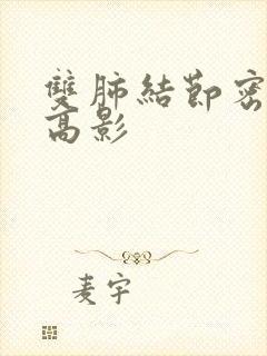 双肺结节密度增高影