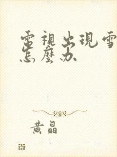 电视出现雪花屏怎么办