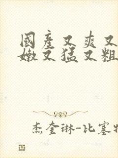 国产又爽又黄又嫩又猛又粗