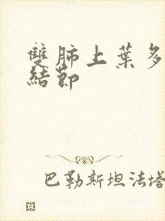 双肺上叶多发小结节