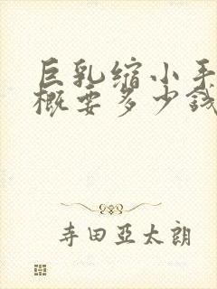 巨乳缩小手术大概要多少钱