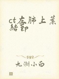 ct左肺上叶小结节