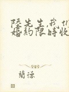 陆先生,我们的婚约限时收费 短剧
