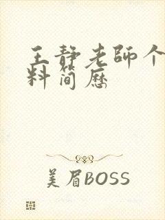 王静老师个人资料简历封面