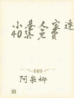 小巷人家连续剧40集免费