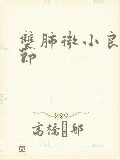 双肺微小良性结节封面