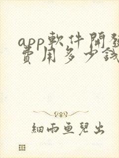 app软件开发费用多少钱