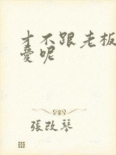 才不跟老板谈恋爱呢封面