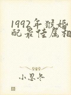 1992年猴婚配最佳属相