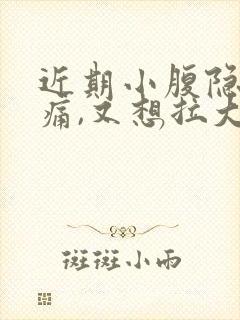 近期小腹隐隐作痛,又想拉大便