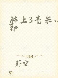 肺上3毫米小结节