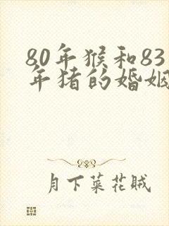 80年猴和83年猪的婚姻如何