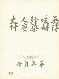 大人干咳无痰吃什么药好得快封面