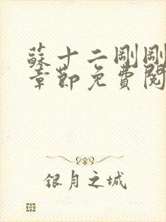 苏十二刚刚更新章节免费阅读