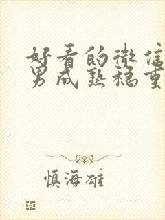 好看的微信头像男成熟稳重