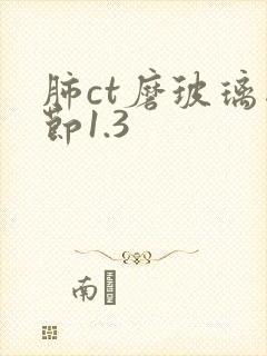 肺ct磨玻璃结节1.3