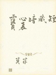 霍心暗藏短剧演员表