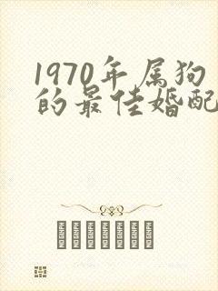 1970年属狗的最佳婚配属相