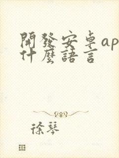 开发安卓app什么语言