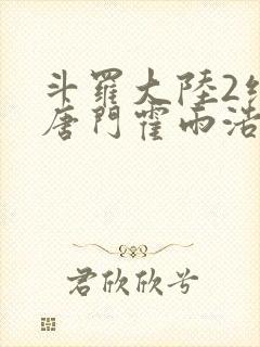 斗罗大陆2绝世唐门霍雨浩与王冬儿