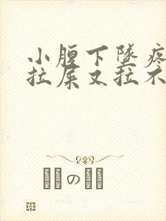 小腹下坠疼痛想拉屎又拉不出来