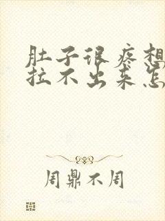 肚子很疼想拉屎拉不出来怎么回事