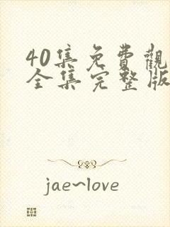 40集免费观看全集完整版电视剧