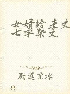 女婿给老丈人的七字祭文