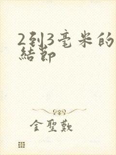 2到3毫米的肺结节